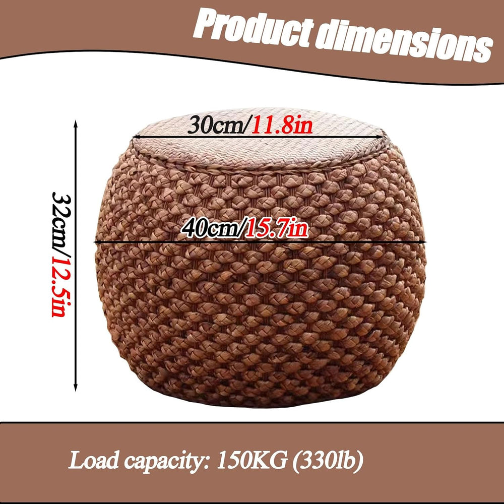 Small Round Ottoman Footrest Stool with Cushion Boho Decorative Accent Seat f...