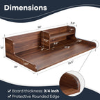 Kaboon Washer Dryer Countertop 2 Tier 58 inches Wide, Laundry Shelf Topper with Edge, 58" W x 28" D x 12" H Laundry Space Organizer, Dark Walnut