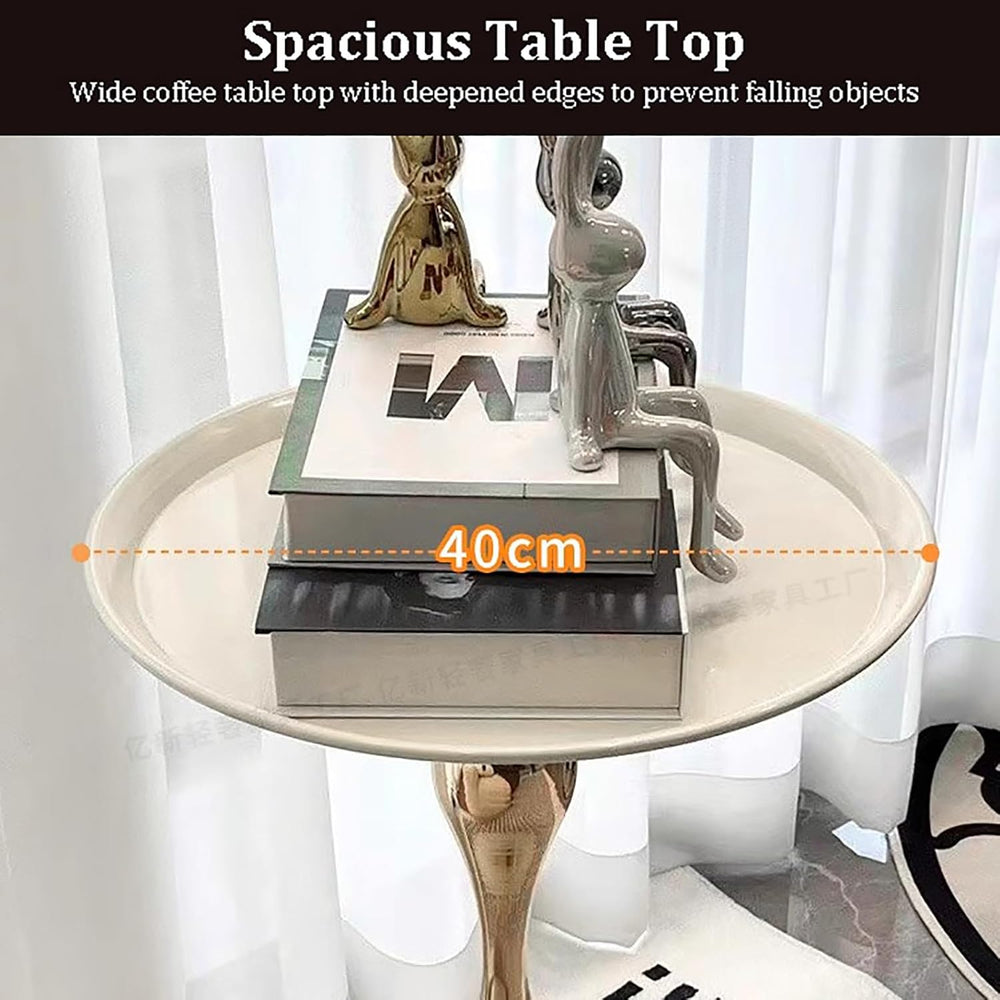 Small Round Side Table,Pedestal Side Table for Small Spaces,Metal End Tables ...