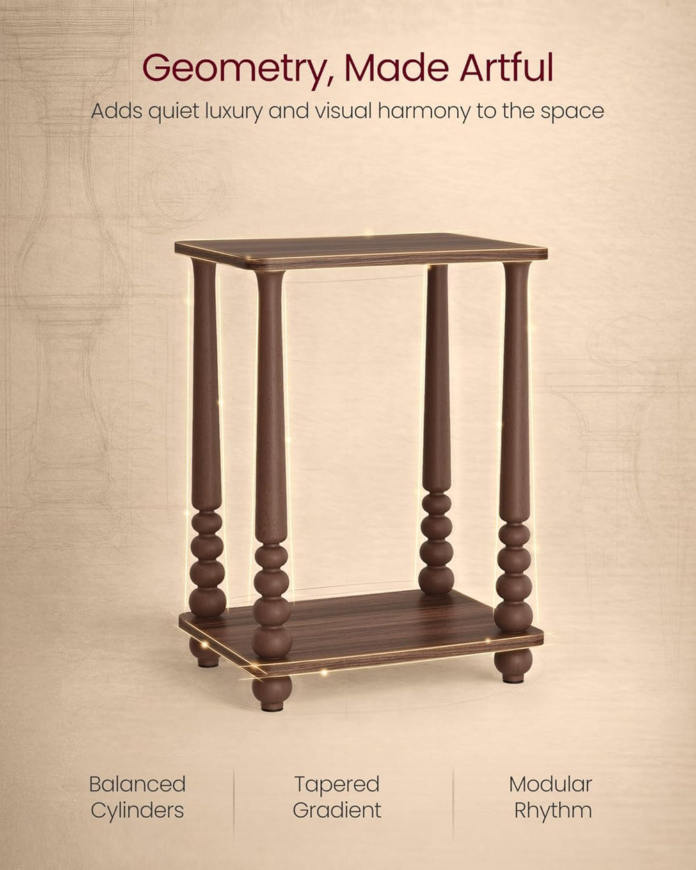VASAGLE Mariel Collection - Side Table, Accent Nightstand for Small Spaces, R...