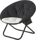 Urban Lifestyle Colorblock Micromink Saucer™ Chair with Black Legs, Black/White