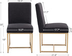 CIMOTA Black Modern Dining Chairs Set of 4, Upholstered Linen Dining Room Chairs Armless Side Chair with Gold Base for Kitchen, Charcoal Black, 4PCS