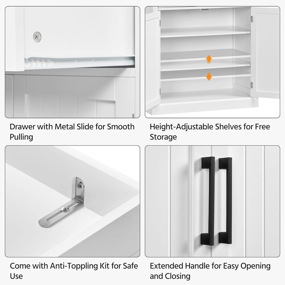 Topeakmart 72.5" H Freestanding 4-Door Kitchen Storage Cabinet,Black | M...