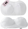 2 Pack Large Bra Laundry Bags for Washing Machine, Lingerie Bag for Washing Delicates Underwear Brassiere, Bra Washer Protector for Laundry (White 2 pack)