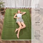 MAXYOYO King Futon Mattress Foam Mattress Topper, Japanese Floor Mattress Foldable Mattress Futon Bed Mattress Pad Guest Bed Mattress, Extra Thick Folding Floor Couch for Adults, Green King Floor Bed