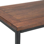 SIMPLIHOME Skyler Console Table - 54 Inch Wide Solid Mango Wood and Metal Sofa Table in Dark Cognac Brown, Industrial Entryway Table for Living Room with Open Bottom Shelf and Black Steel Frame