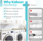 Kaboon Washer Dryer Countertop, Melamine Countertop with Edge Rails - 27.5" Depth x 54" Width Laundry Room Organization, Sea Salt/Greylish White