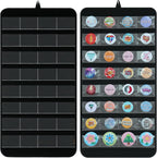 PACMAXI Hanging Badge Button Pin Organizer Display Storage Stand, Enamel Mini Button Pins Display Holder, Hold Up To 32 Pins. (Black-32 Pockets)