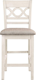 New Classic Furniture Cori 5-Piece Round Counter Dining Set with 1 Dining Table and 4 Chairs, 42-Inch, Beige and Brown
