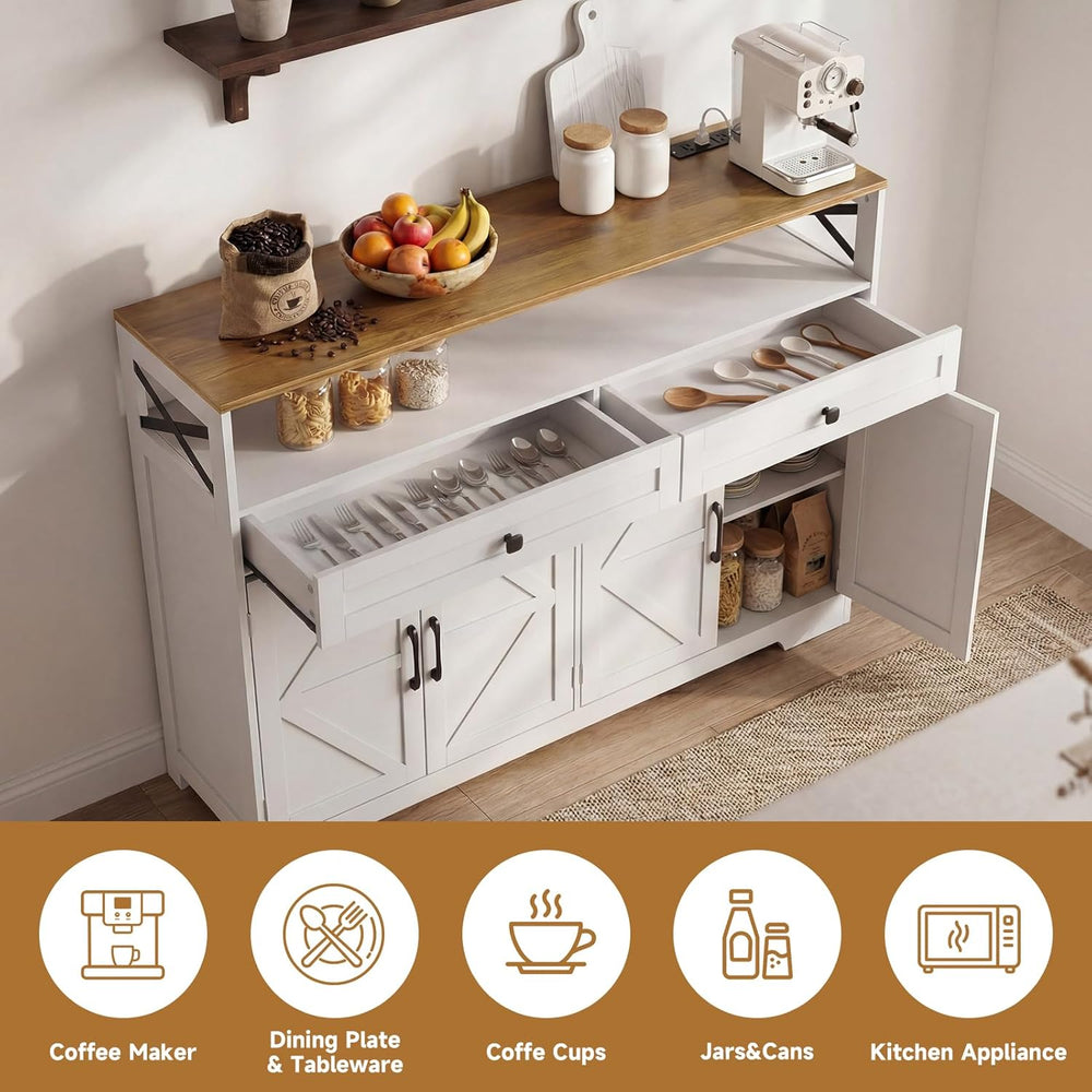 Lahomie Sideboard Buffet Cabinet with Storage, 47" Kitchen Buffet Cabine...