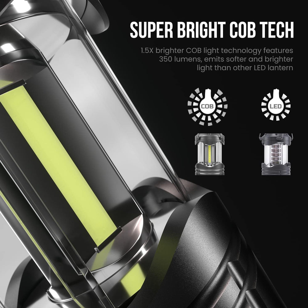Lichamp LED Camping Lantern, 4 Pack Battery Powered Flashlight for Power Outa...