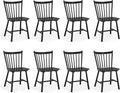 LUE BONA Upgraded Dining Chairs Set of 8, Farmhouse Wooden Spindle Back Kitchen Chairs, Windsor Dining Chairs for Kitchen and Dining Room, Black