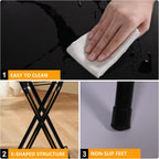 25.4inch +29 inch 2PCS Folding Stool with Backrest, Tall Foldable Bar Stool Chair, Portable Counter Folding Stool Height Bar Stools Leather Padded for Kitchen Shop Cafe Guitar Music