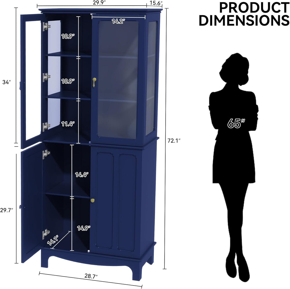 ARTPOWER 72" Freestanding Kitchen Pantry Storage Sideboard, Classical Ta...