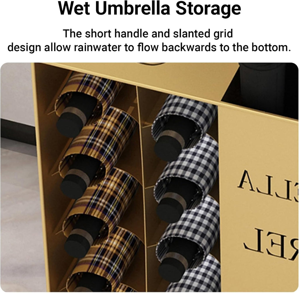 SEIFE Commercial Metal Large Capacity Umbrella Holder With removable drain tray,Indoor Entryway Umbrella stand，Can hold 22 umbrellas，For Hotel,Offices,home(Black)