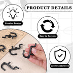 30 Pcs Black Pegboard Hooks, 1/4" Plastic Pegboard Hooks J Hooks Wall Display Assortment Peg Board Hooks for Hanging Tools Jewelry Necklaces Keys Organizer