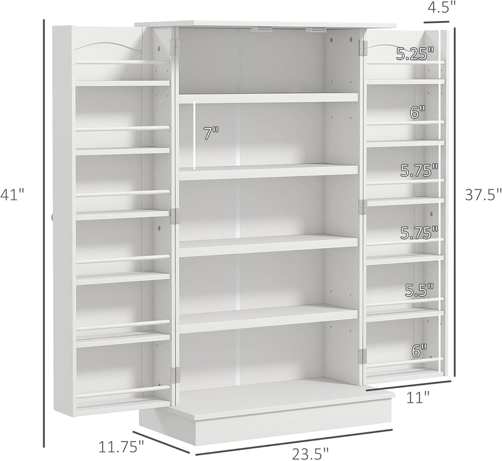 HOMCOM 41" Kitchen Pantry Storage Cabinet, Freestanding Kitchen Cabinet ...