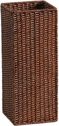 Umbrella Stand with Water Catch, Storage Basket, Rattan-style Umbrella Walking Stick Yoga Mat Holder, Freestanding Woven Bucket Shelf for Entryway Hallway Doorway Home (E-19.3″H)