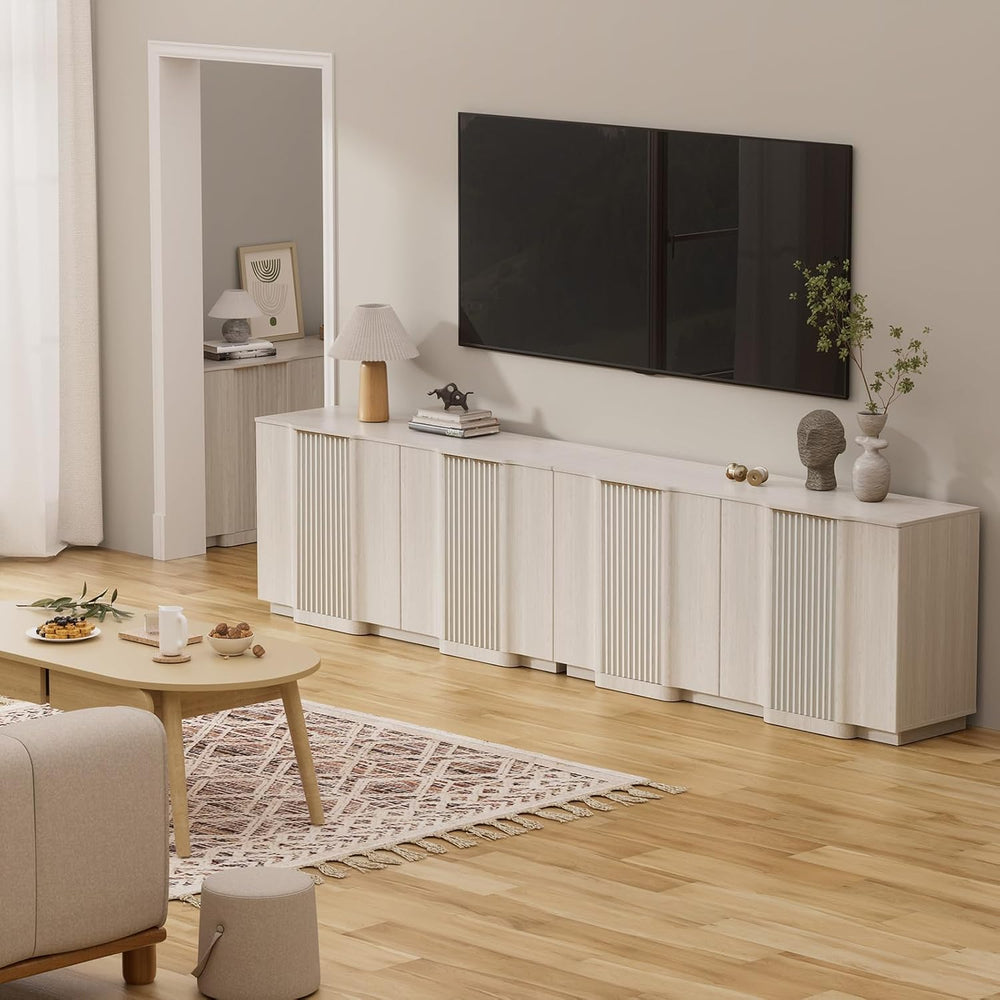 Brafab Buffet Cabinet, 55" Modern Farmhouse Accent Sideboard Cabinet wit...
