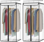 Univivi Hanging Garment Storage Bag, Clothes Bags 40 In, Clear, 2 PCS | Large Capacity, High Load-Bearing Capacity, Sturdy Metal Hanger, Easy Assembly, Premium Cloth Bag for Suits, Coats, Dresses