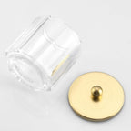 Clear Transparent Apothecary Octagional Shaped Glass Canister Jar With Gold Metal Lid Cover for Bathroom Organization, Cotton Balls, Q Tips, and Small Accessories, Bathroom Storage