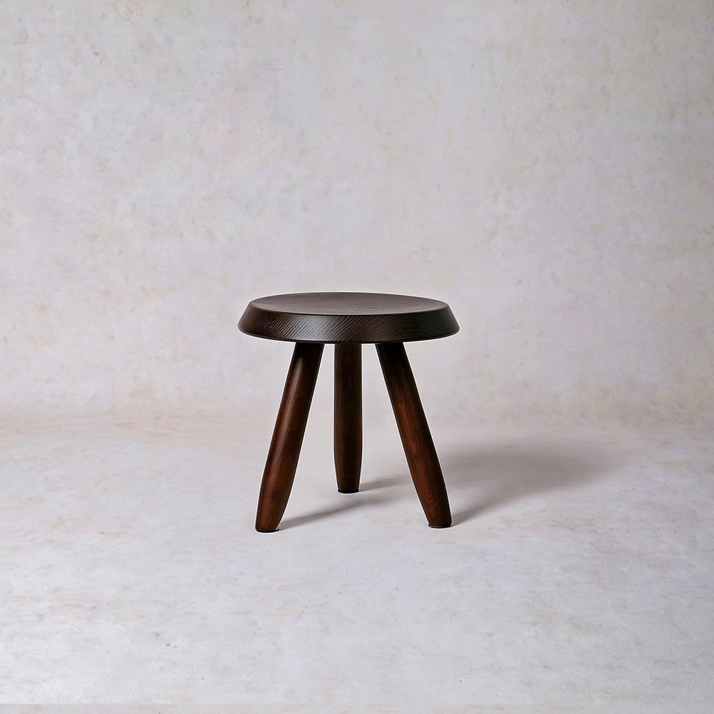 Tabouret Walnut Stool – Handcrafted Hardwood Seating Inspired by Charlotte Pe...