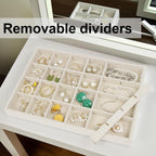 Large Velvet Jewelry Organizer, Velvet Jewelry Organizer Sunglasses Storage Organizers, Large Jewelry Drawer Organizer Tray, Eyeglass Organizer Earring Holder Ring Display (Earring Tray)