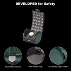 DUKWIN Watch Roll,Vegan Leather Travel Single Watch Case Organizer with Removable Pillows for Men and Women,Display Case for All Watches Collection and Gift for Anniversary Birthday(Green Storage Box)