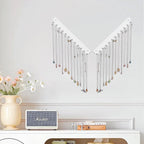 Acrylic Necklace Holder 2 Pack Wall Mounted Necklace Organizer Hanging Jewelry Organizer with 12 Hooks for Necklaces, Bracelets, Rings and Bangles Display（White）