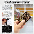4 PCS Credit Card Skin Leopard Print Theme Credit Card Skin Sticker Cover Vinyl Stickers for Debit Credit Cards Cute Waterproof Skins Cover for Bank Transportation Metro Key Cards