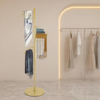 Spiral Scarf Display Stand, Freestanding Hijab Organizer with Multiple Rods, Metal Scarf Rack for Clothing Store Home, Gold