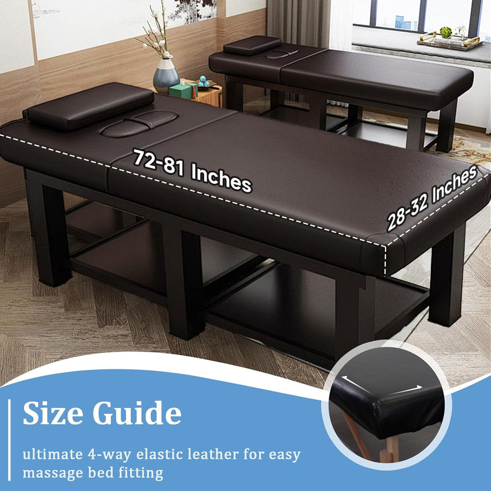 Leather Massage Table Cover Protector Vinyl Wipeable Massage Table Cover Fitted