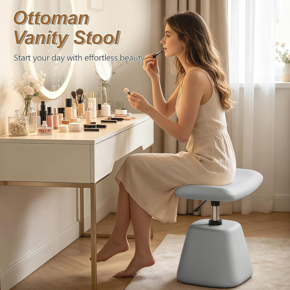 JPBSTO Small Ottoman Footrest, Modern Vanity Stool Chair Adjustable Height, U...
