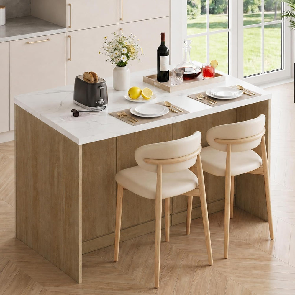 Marble Kitchen Island, 47" Kitchen Island on Wheels Large Kitchen | Isla...