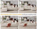 Large L Shaped Sectional Modular Sofa,Chenille Sectional Couch,Beige | Washable,Removable Cover,Modern,Comfortable