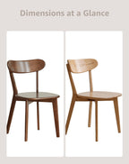 Solid Wood Dining Chairs Set of 6, Curved Back Wooden Dining Room Chairs, Armless Kitchen Chairs for Dining Room, Oak Side Chairs for Everyday Use