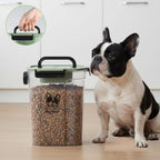 Dog Cat Food Storage Container,Pet Food Storage Bin with Side Pouring Spout and Handle,4lb Cat Dog Treat Container Dispenser,Airtight BPA-free Portable pet FoodS Holder with Folding Bowl