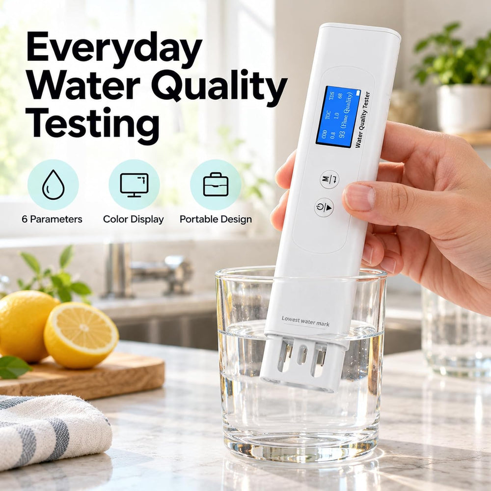 Water Quality Tester for Drinking Water, Portable 6-in-1 TDS Meter TOC, COD, ...