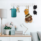 13.8 inch Acrylic Necklace Holder 2 Pack Wall Mounted Necklace Organizer Hanging Jewelry Organizer with 12 Hooks for Necklaces, Bracelets, Rings and Bangles Display