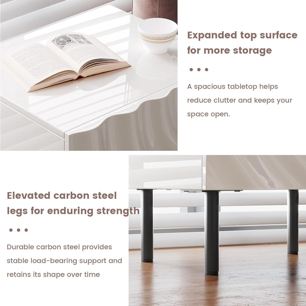 Nightstand Set of 2, Unique Design Side Table Set, Small Bedside Accent Table...