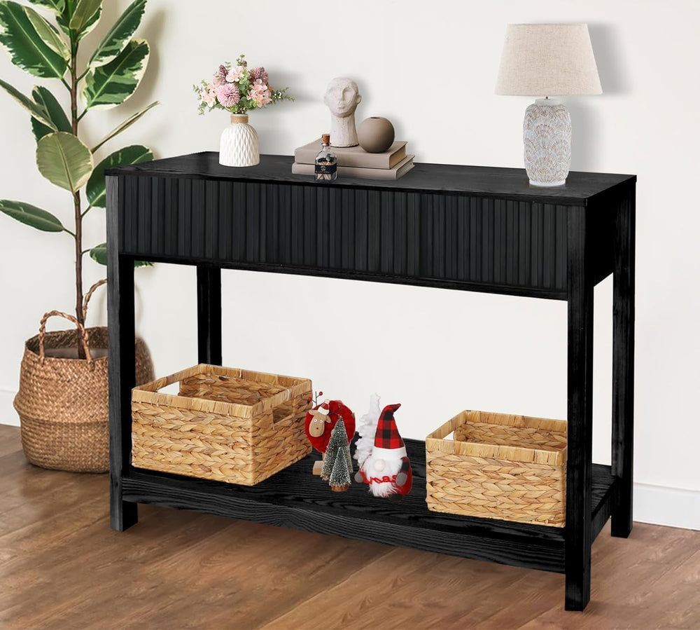Fluted Console Table, Long Console Tables for Entryway 48" Vanity Desk, ...