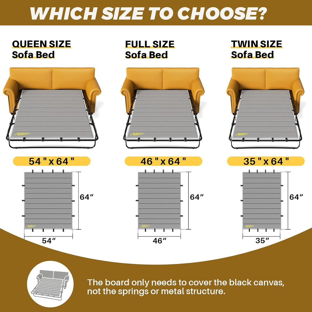 MYLIFESION Sleeper Sofa Support Board, Queen Size (54”x64”) | Sofa Bed Board ...