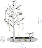 MORE&LESS Tree and Deer Jewelry Rack,for Ring Earrings Necklace Bracelet,Suitable for living rooms, bathrooms,offices,etc.