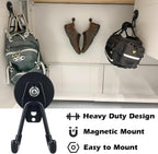 MUTUACTOR Heavy Duty Magnetic Hook,2PCS Anti-Slip Storage Magnet Hooks for Organizer, Magnetic Mount Garage Double Utility Hooks Hanging Impact Drivers Garden Hoses Hardware Box