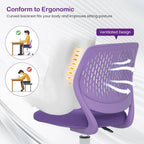 Giantex Kids Desk Chair, Adjustable Children Study Chair, Swivel Armless Mesh Task Office Chair, Computer Desk Chair with Adjustable Height & Lumbar Support (Purple)