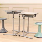 Mobile Adjustable Student Standing Desk, Portable Workstation, Grey