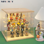 NONEMEY Clear Acrylic Display Case Stand with LED Light 2/3/4/5/6 Tier Storage Box Showcase Dustproof Organizer Box for Collectibles (5Tier 12.4*12.2*12inch )