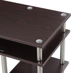 Convenience Concepts Designs2Go No Tools Desk Home Office Desk with Shelves, Corner Shelf Vanity Desk Computer Desk Nail Table for Nail Tech - 47.25" L x 15.75" W x 30" H, Espresso