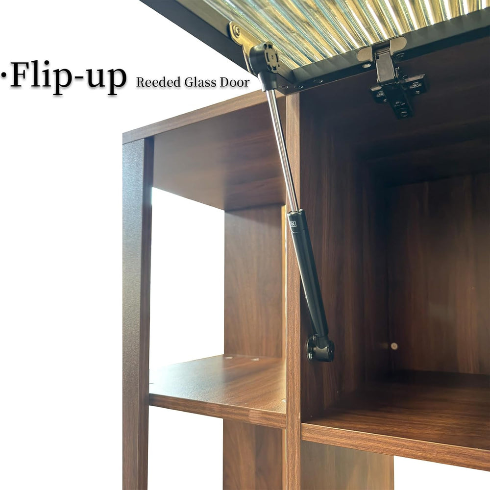 JOYSOURCE Tall Kitchen Hutch Cabinet with Side-Access Shelves & Drawer Fr...