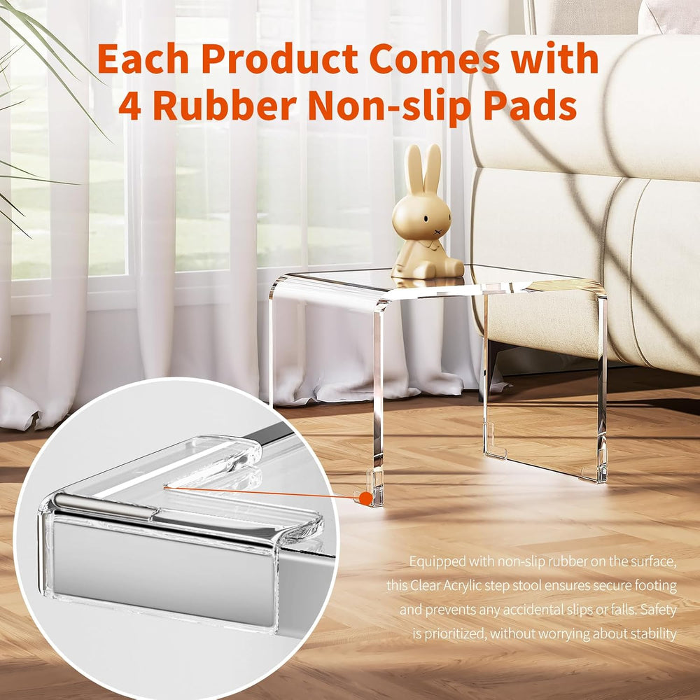 Acrylic Step Stool Small Stool, Clear Acrylic Foot Stool for Bathroom Bedroom...